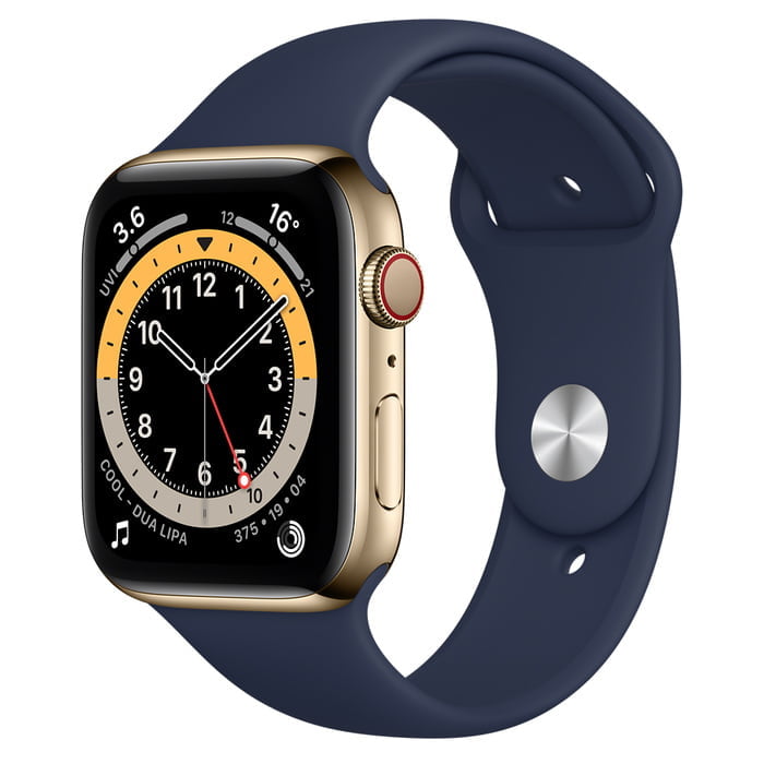 APPLE Apple Watch Series 6 44mm LTE Gold SS Stainless Steel | Deep Navy Sport Band