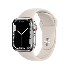 APPLE Apple Watch Series 7 41mm LTE Silver SS Stainless Steel | Starlight Sport Band